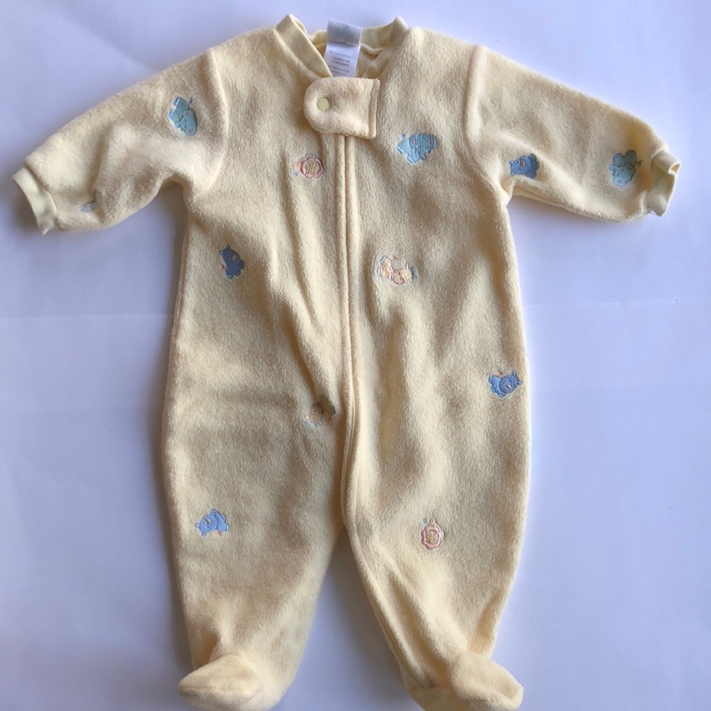Little Me Yellow Sleeper Footies Size 3 Months